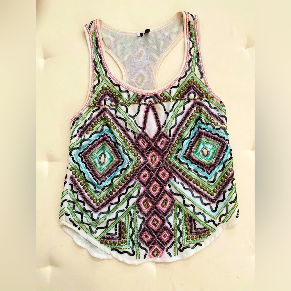 TOPSHOP - Boho beaded top Size 2